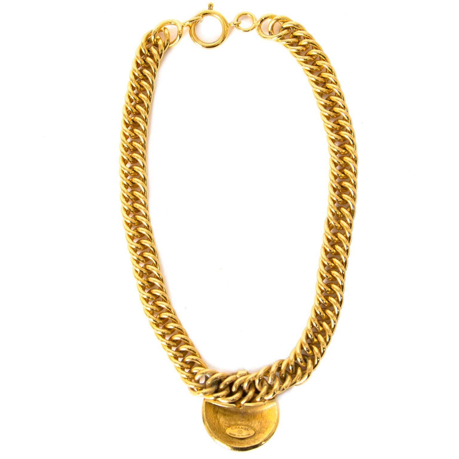 Chanel Gold-Toned Chain Necklace now for sale at labellov vintage fashion webshop belgium