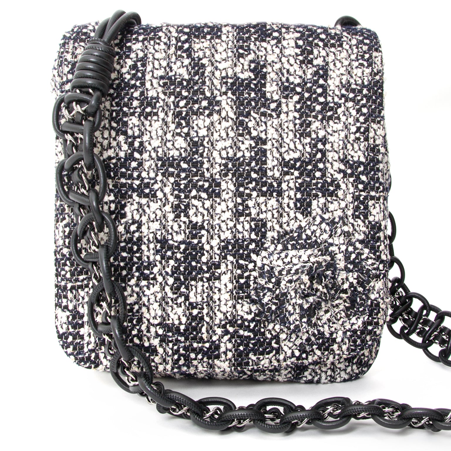 shop safe online secondhand designer chanel Tweed Boucle Messenger Bag