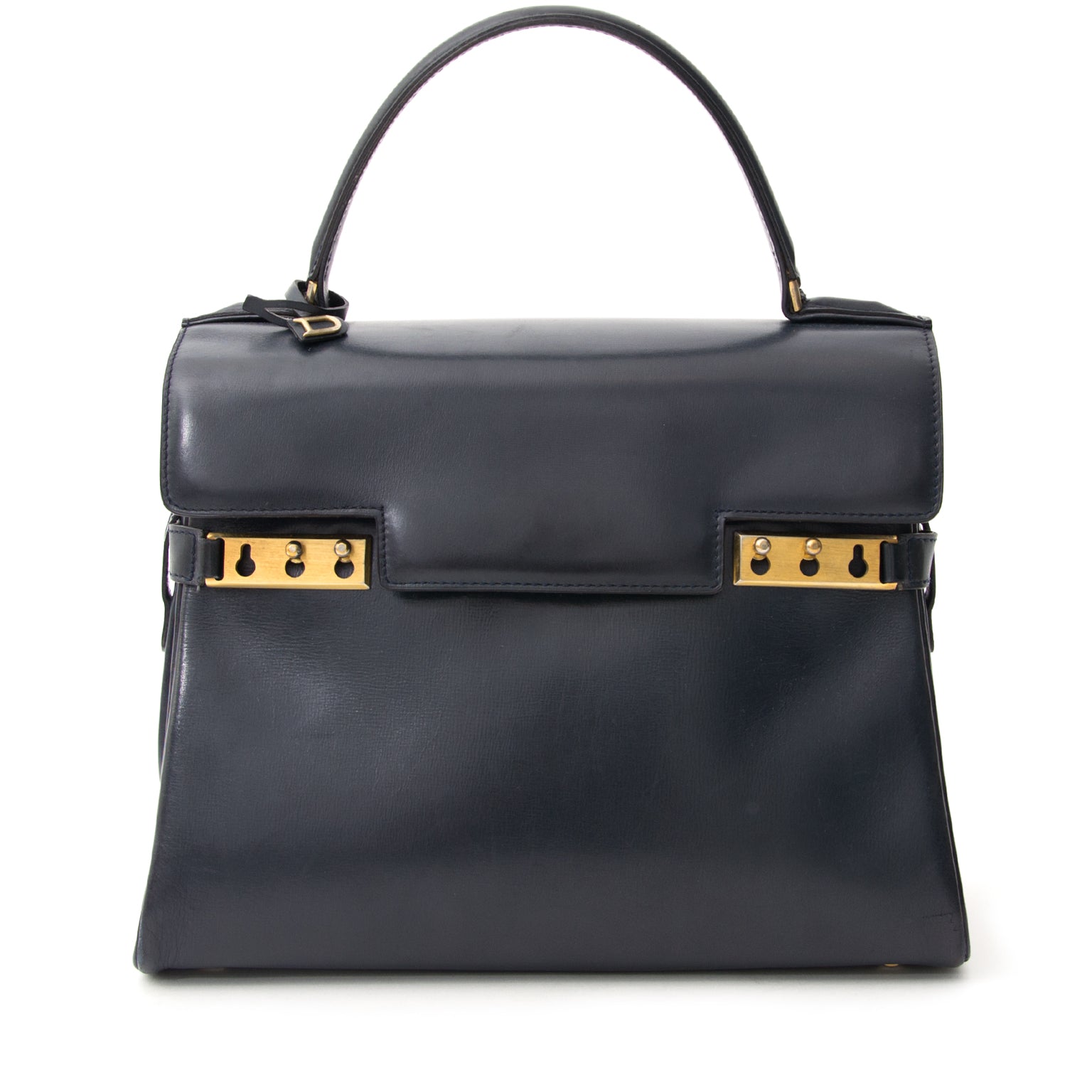 Vintage Marine Blauwe Delvaux Tempete webshop LabelLov België tweedehands Delvaux handtassen , Tolstraat 39 Antwerpen