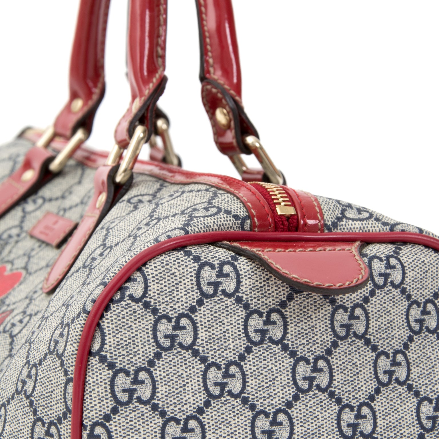 worldwide shipping secondhand real real luxury designer Gucci Boston Joy Tattoo Rose Heart