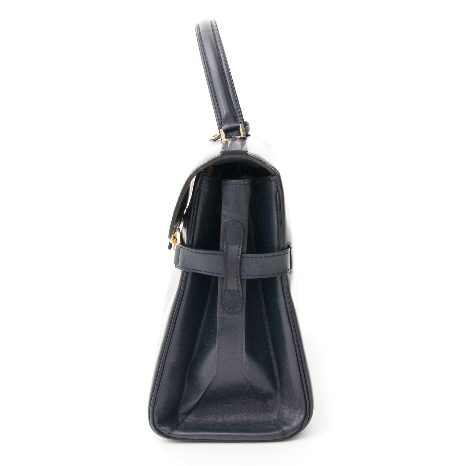 Vintage Marine Blauwe Delvaux Tempete webshop LabelLov België tweedehands Delvaux handtassen , Tolstraat 39 Antwerpen