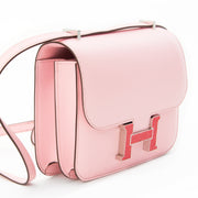 Brand New Hermes Mini Constance Rose Sakura Tadelakt/ Lezard consign at labellov online vintage preonwed designer labels fashion and luxe handbags
