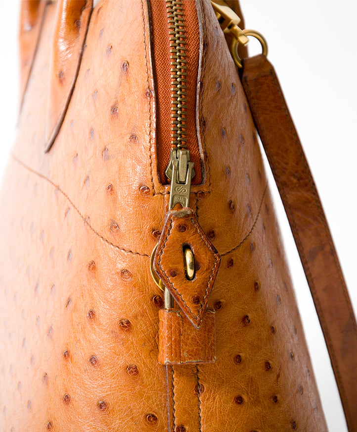 Hermès Bolide Cognac Ostrich Bag authentiek tweedehands veilig online shoppen webshop Antwerpen België LabelLOV luxe luxemerken luxetassen merken ontwerpers designer