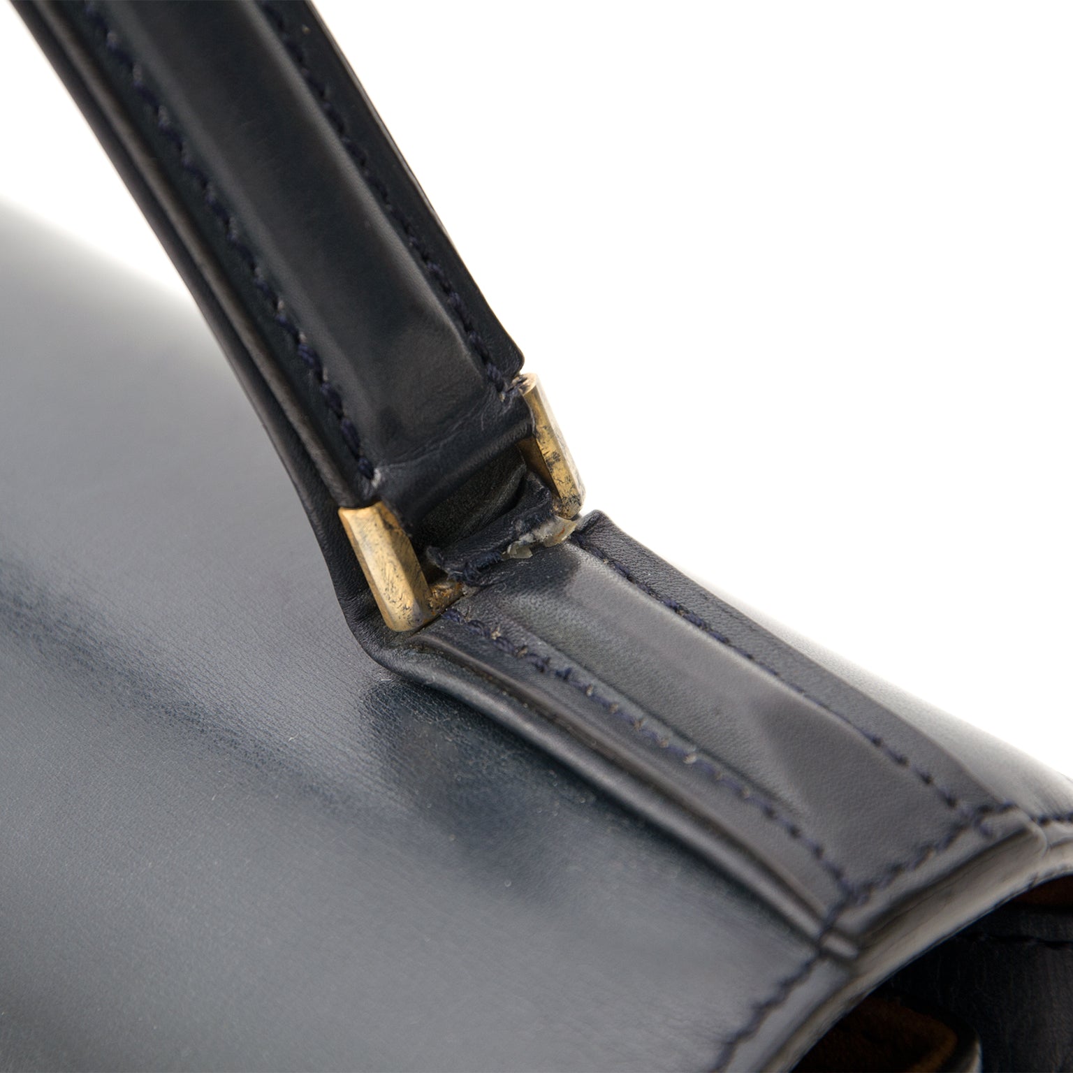 designer vintage Delvaux Tempete MM Marine GHW online webshop en boetiek LabelLov , Antwerpen Belgie