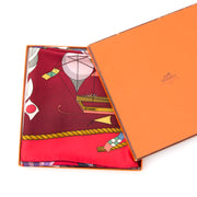 Hermès Carré Scarf Les Folies Du Ciel Red veilig online shoppen luxe tweedehands