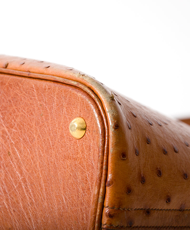 Hermès Bolide Cognac Ostrich Bag authentiek tweedehands veilig online shoppen webshop Antwerpen België LabelLOV luxe luxemerken luxetassen merken ontwerpers designer