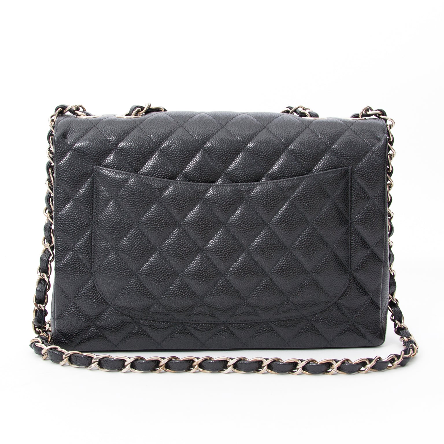koop snel en veilig online tweedehands Chanel Classic single flap caviar handtas aan de beste prijs online webshop labellov