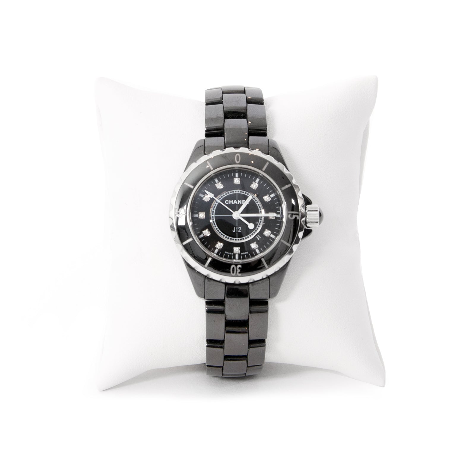 Chanel J12 H 1625 Black Womens Watch 'Absolute. Mysterious. Impervious to the passing trends, the J12 Black watch never fails to electrify. Like the flow of ebony ink on a white page, it preserves a moment in eternity. Dense pigments are captured in a cer