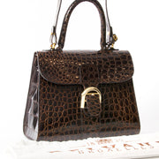 koop online tweedehands croco delvaux brillant with strap best price worldwide shipping