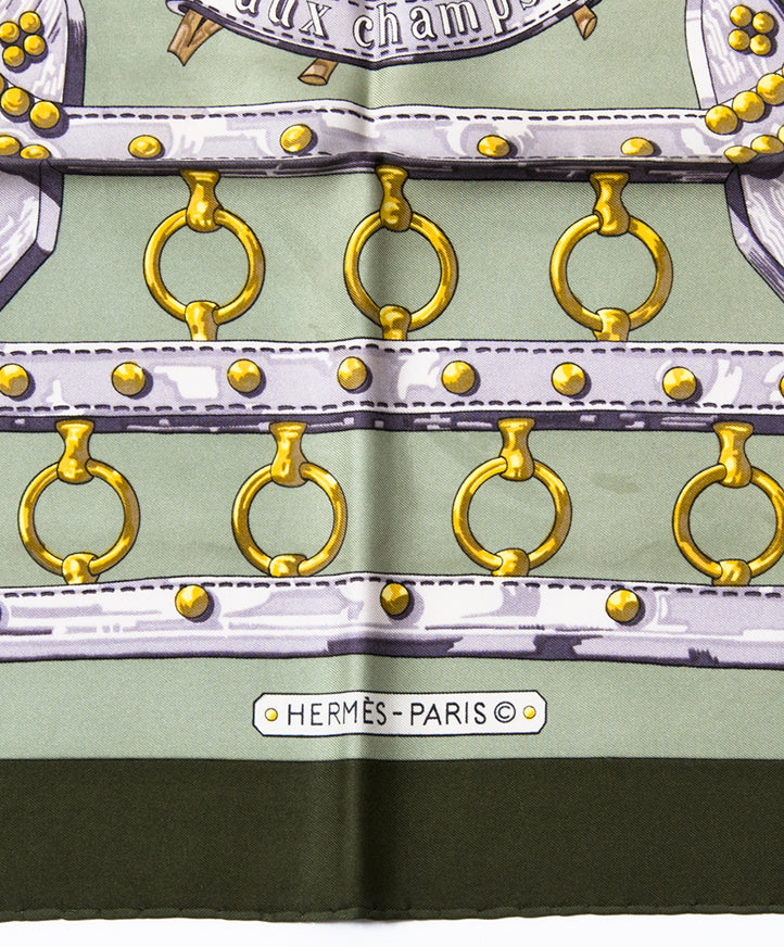 Hermès 'Aux Champs' Silk Carré Scarf secondhand authentic safe online shopping webshop Antwerp Belgium LabelLOV high end fashion style labels designer brands scarf