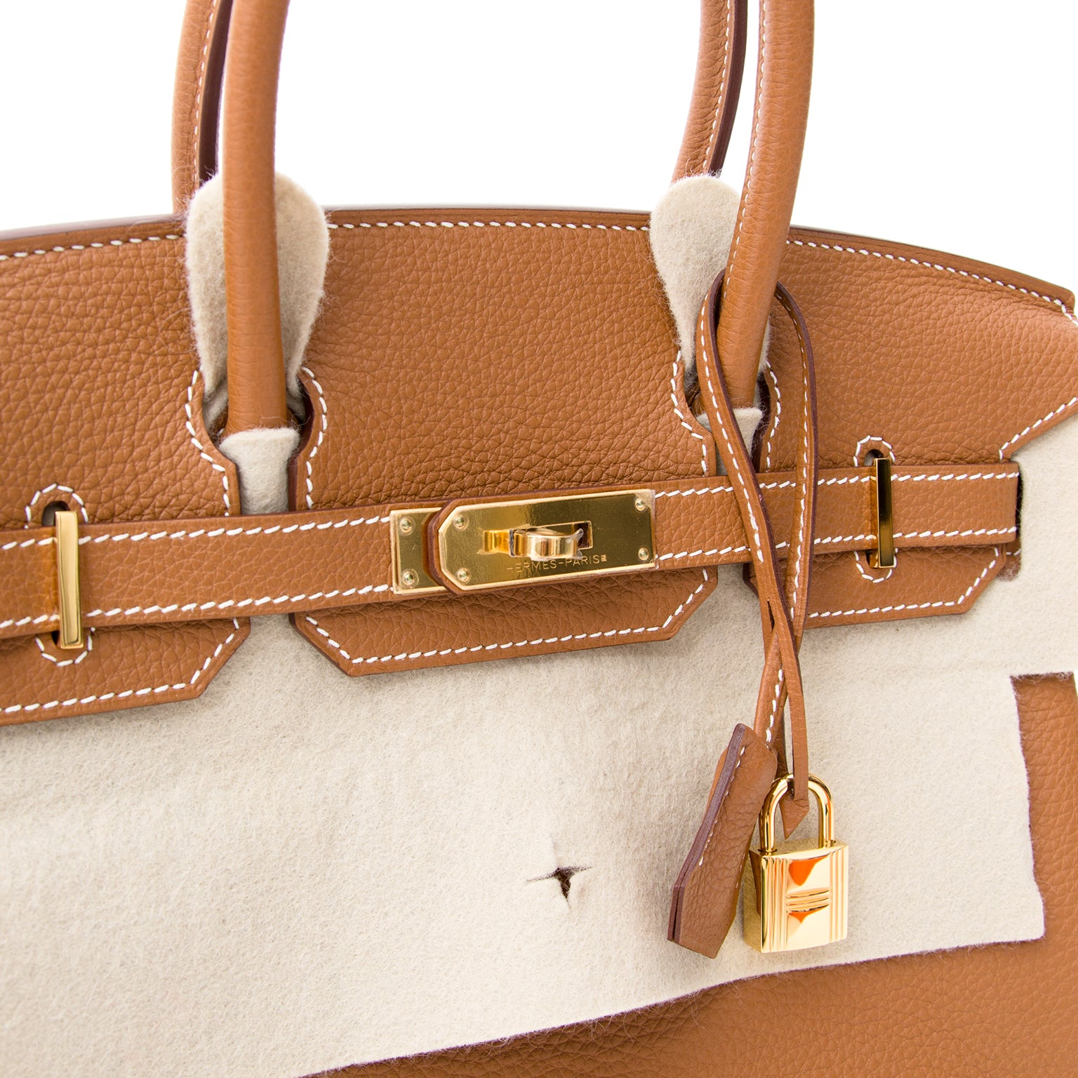 Koop authentieke tweedehands Hermès Birkin Gold Togo 30 GHW