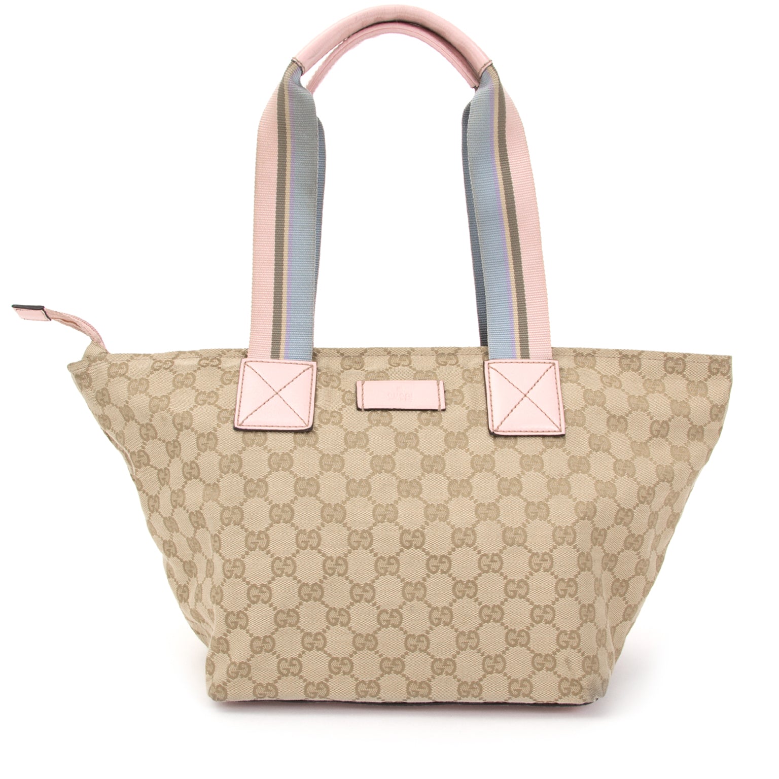 Gucci Beige and Pink GG Print Small Fabric Shopper Bag best price worldwide shipping