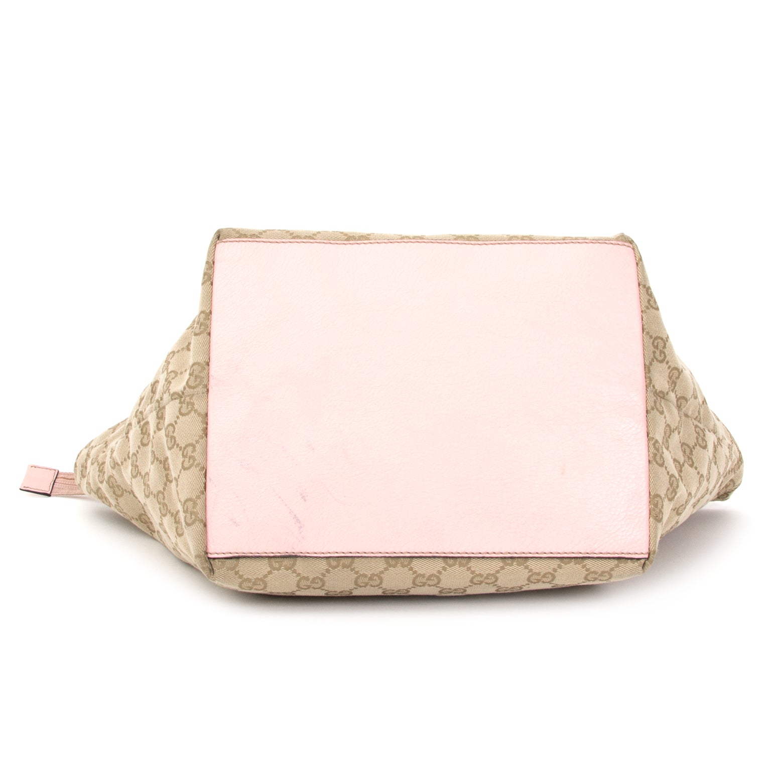 like new Gucci Beige and Pink GG Print Small Fabric Shopper Bag online webshop labellov