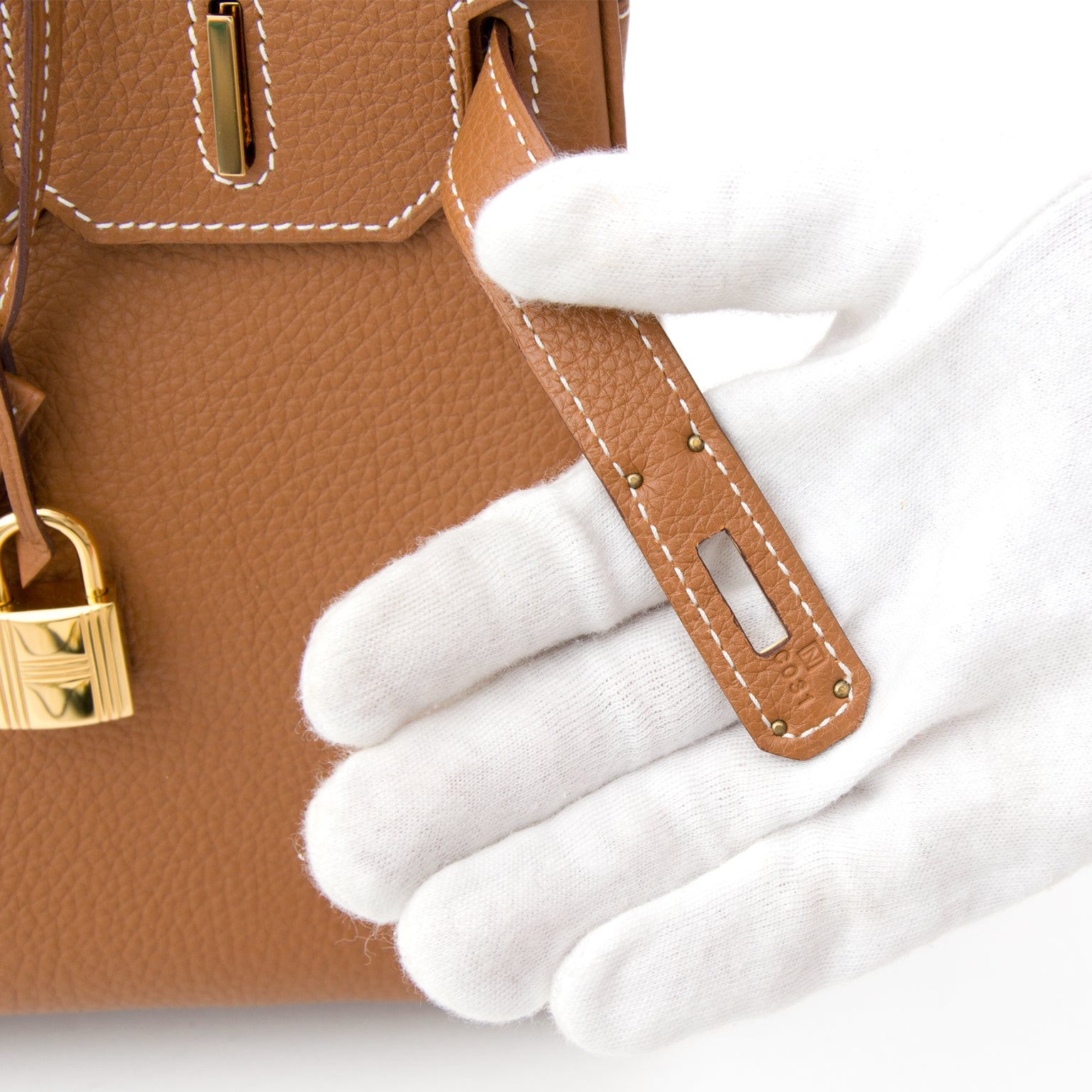 Hermès Birkin Gold Togo 30 GHW Authentieke tweedehands Hermès Gold cognac Birkin