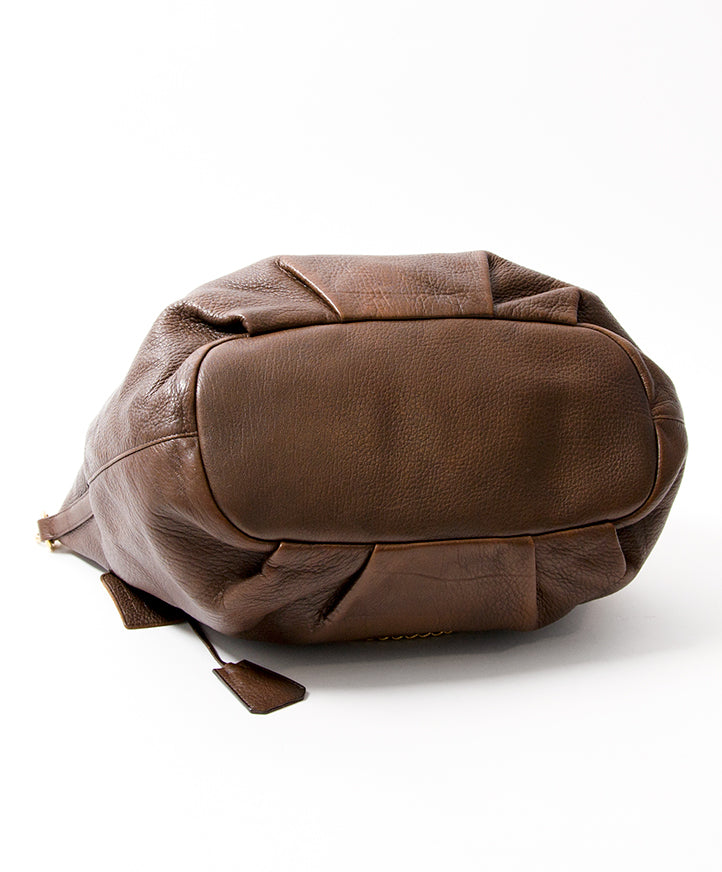 shop safe online secondhand designer vintage Prada shoulder bag in chocolate brown best price webshop