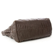 Prada Brown Gaufre Bag made out of calf leather, visit Labellov for more luxury secondhand bag for the right price