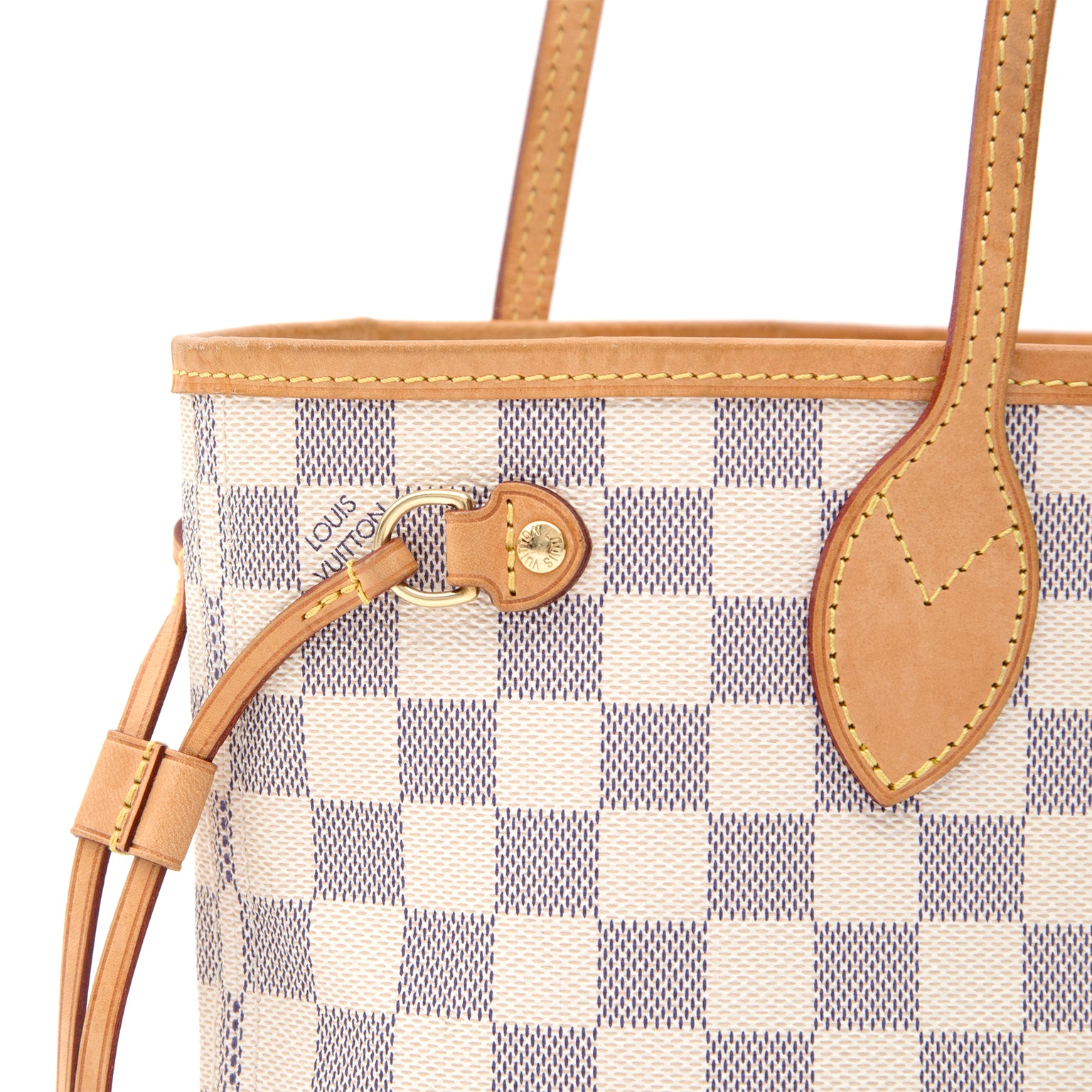 koop veilig online tweedehands Louis vuitton damier neverfull pm damier azur net als nieuw 100% authentiek