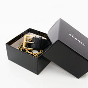 Ceinture cuir noir chaine or Chanel seconde main occasion authentique prix correct labellov vintage webshop en ligne online designer marques de luxe mode shopping Anvers Belgique