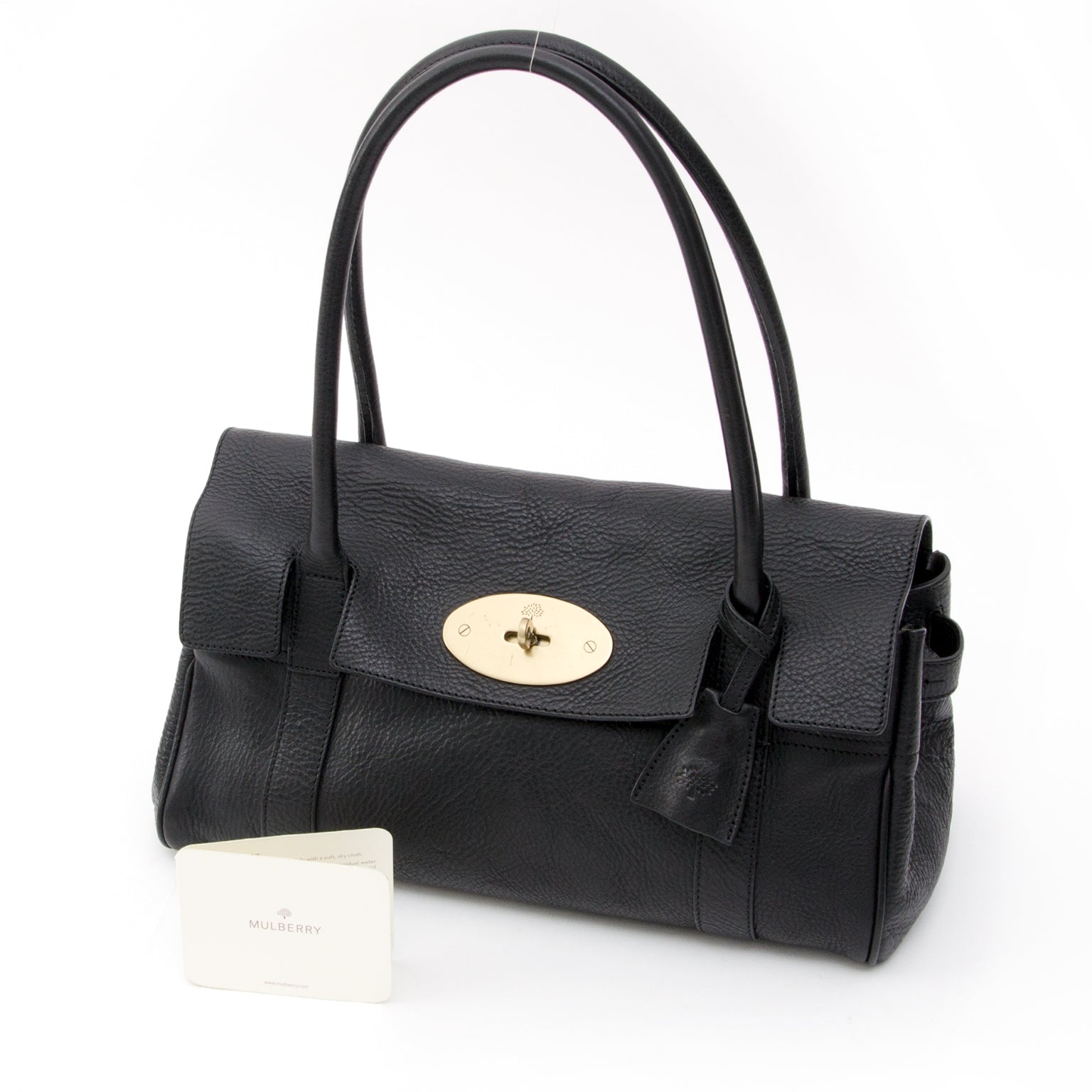 buy safe online secondhand designer mulberry basewater black top handle bag at the best price