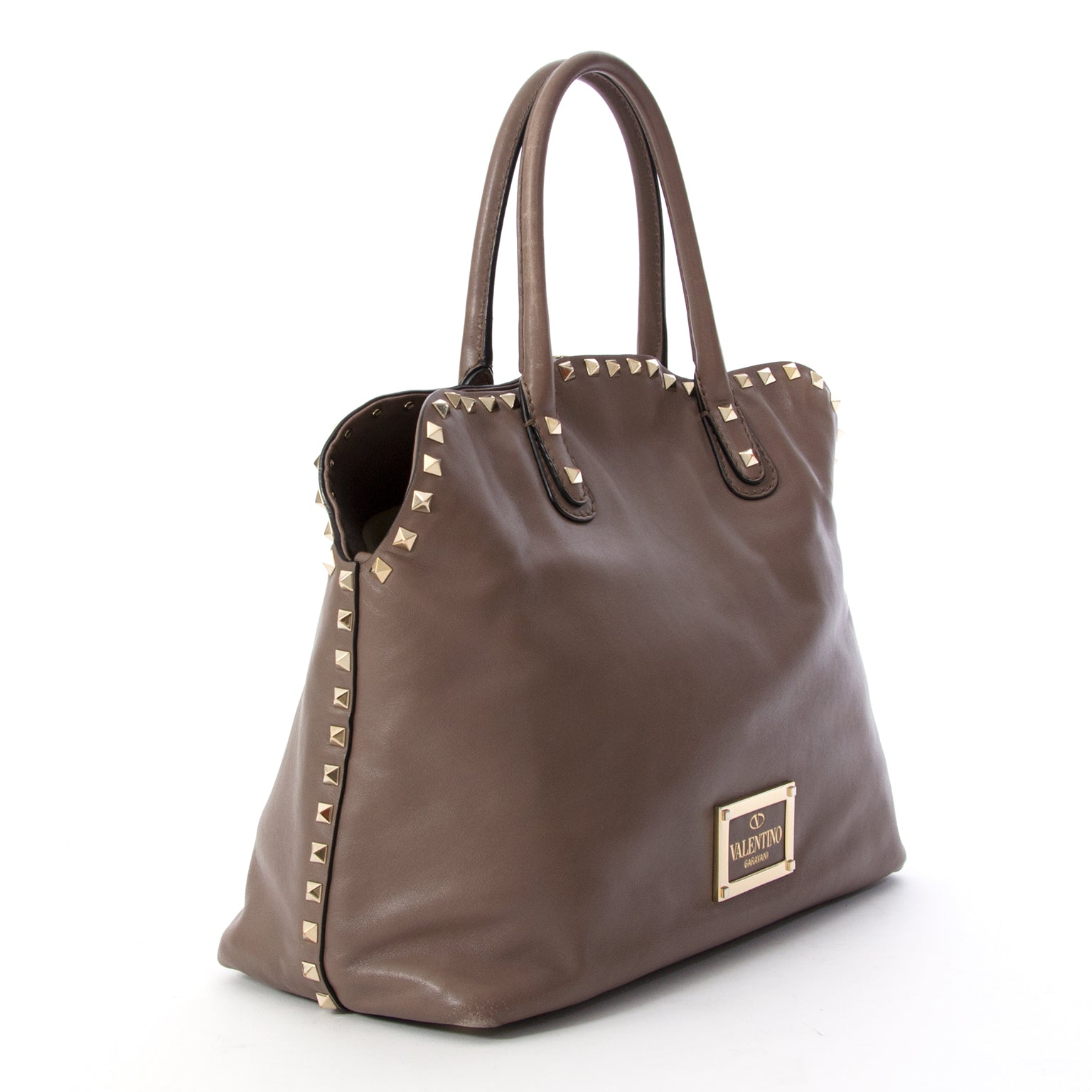 Valentino Taupe Rockstud Dome Bag, For more Valentino visit Labellov an online platform that offers a wide variety of vintage secondhand luxury bags at the right price