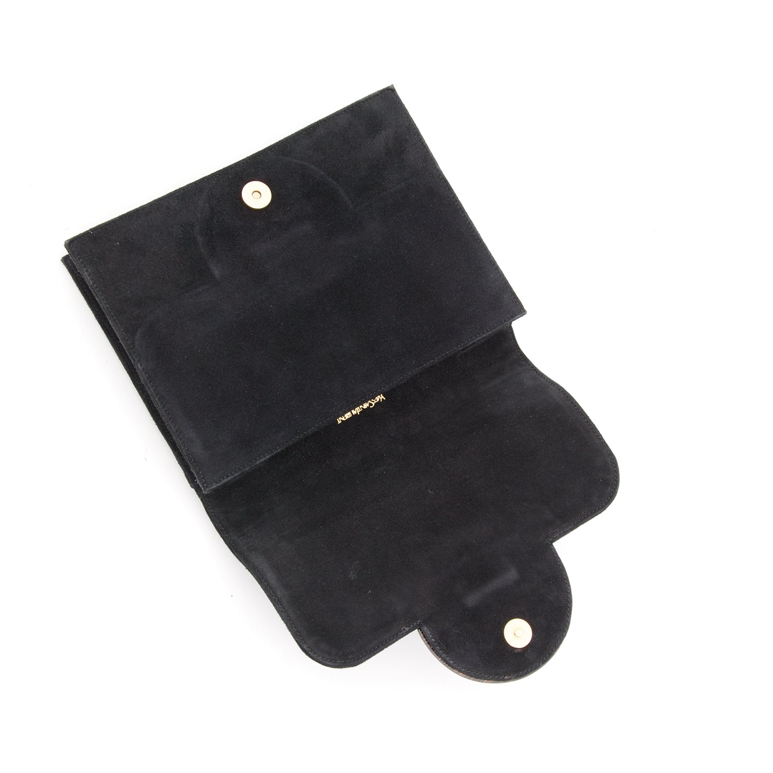 Yves Saint Laurent Black Suède Clutch koop veilig en snel online tweedehands net als nieuw beste prijs 100% echt