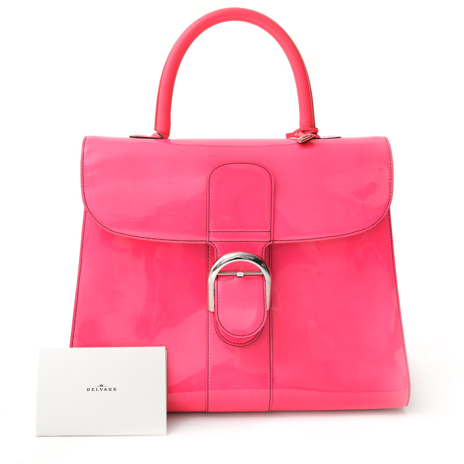 RARE BRAND NEW Pink Fluorescent Handbag worldwide shipping Delvaux , belgium , antwerp labellov.com