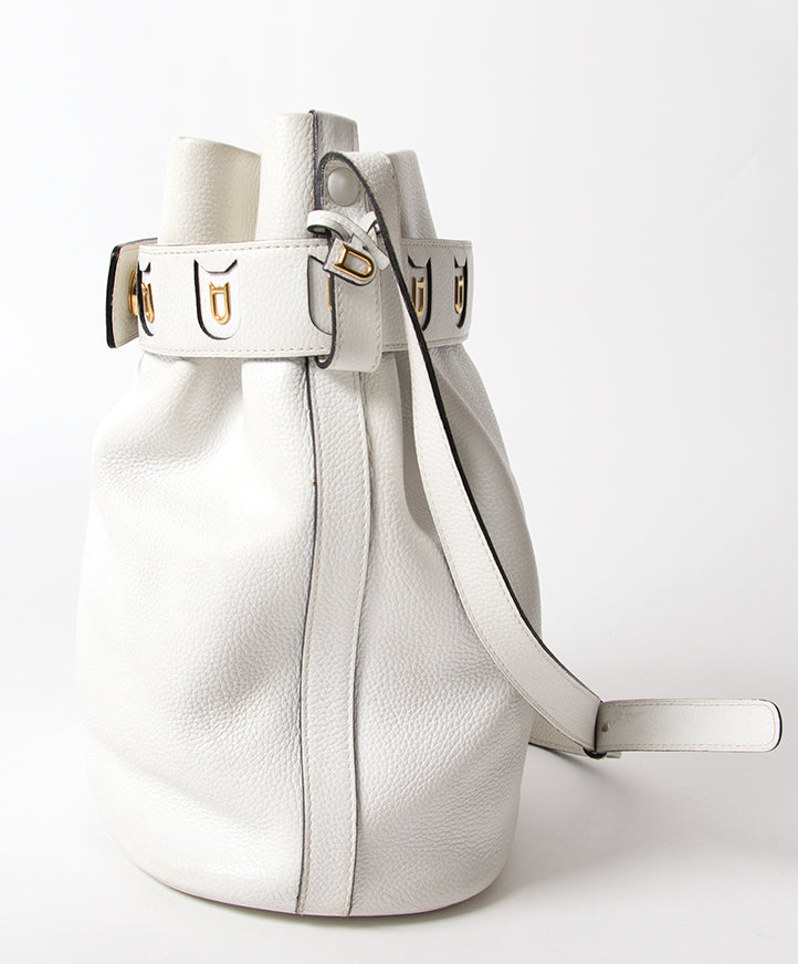 Delvaux Off White 'Calicot' Bucket Bag authentic secondhand safe online shopping webshop fashion style LabelLOV Antwerp Belgium high end luxury labels brand designer