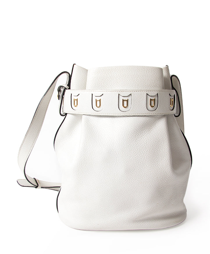 Delvaux Off White 'Calicot' Bucket Bag authentic secondhand safe online shopping webshop fashion style LabelLOV Antwerp Belgium high end luxury labels brand designer