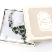 Christian Dior Emerald Statement Necklace authentic Dior jewels online webshop Labellov Antwerpen tweedehands veilig Authentic designer luxury Dior vintage LabelLov tweedehands merken