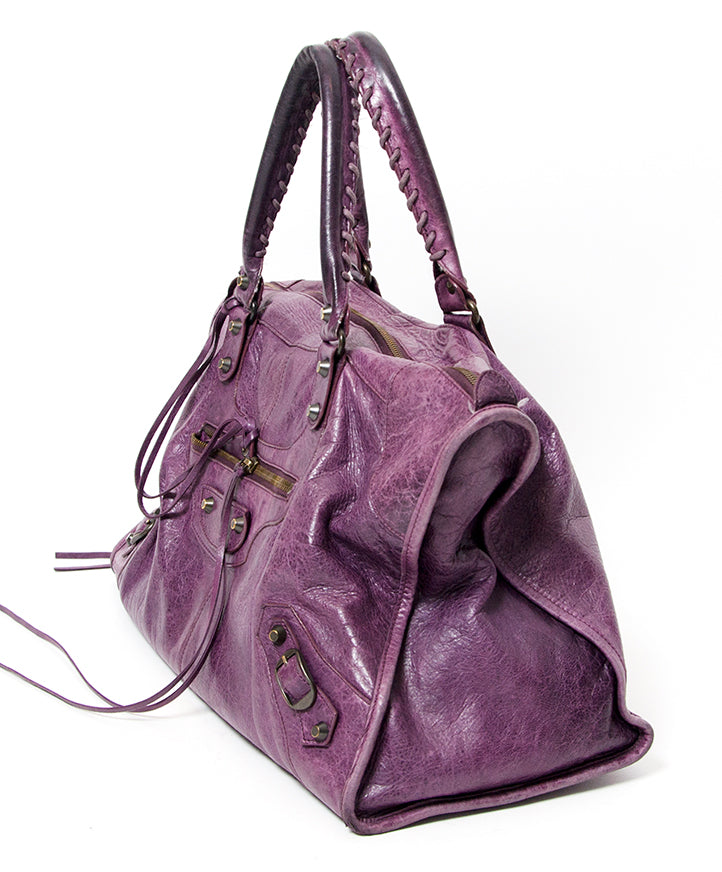 Balenciaga Classic Work Purple handbag vintage best prices online vintage webshop