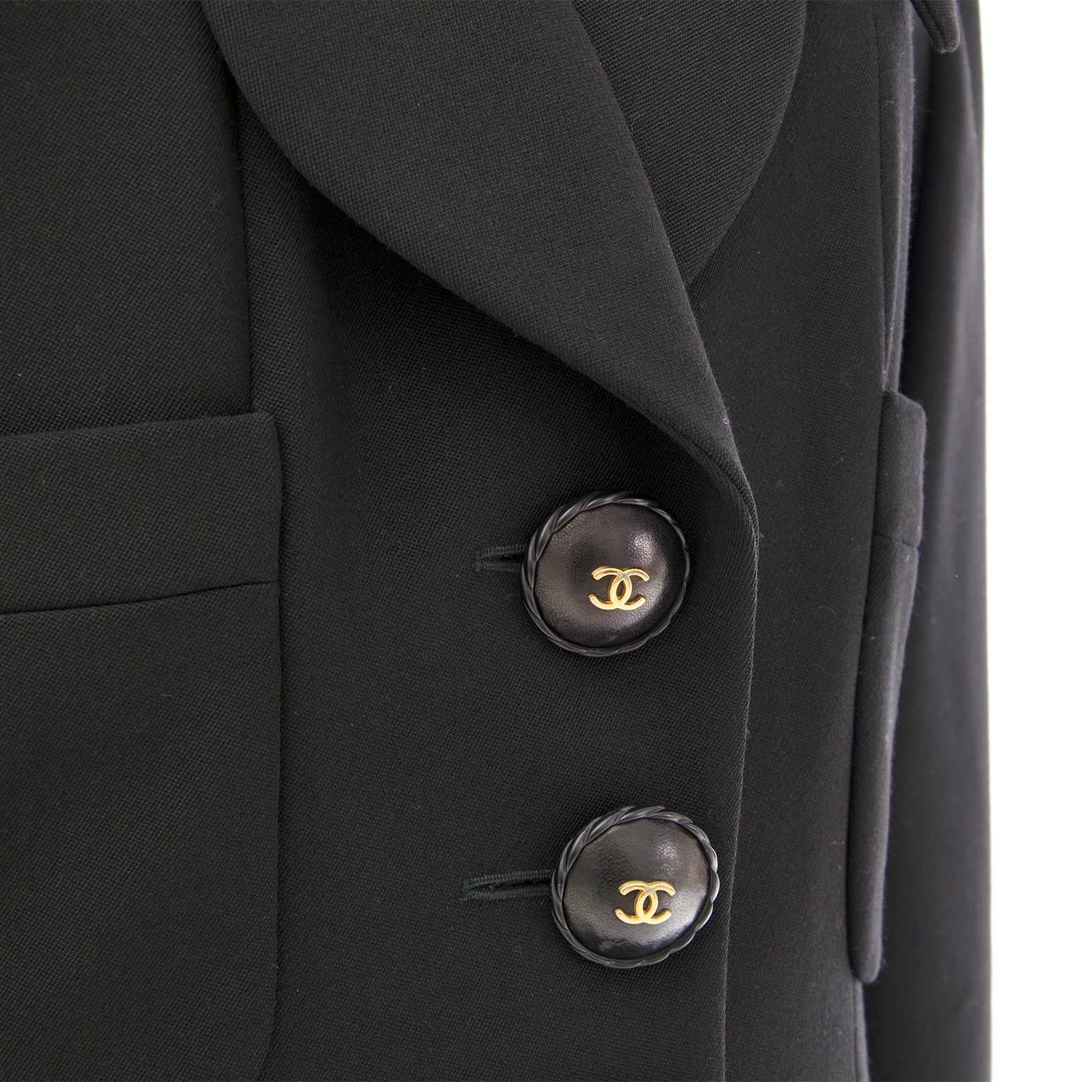 Chanel Black Wool Maxi Pencil Skirt & Blazer Suit La prix juste marques authentiques