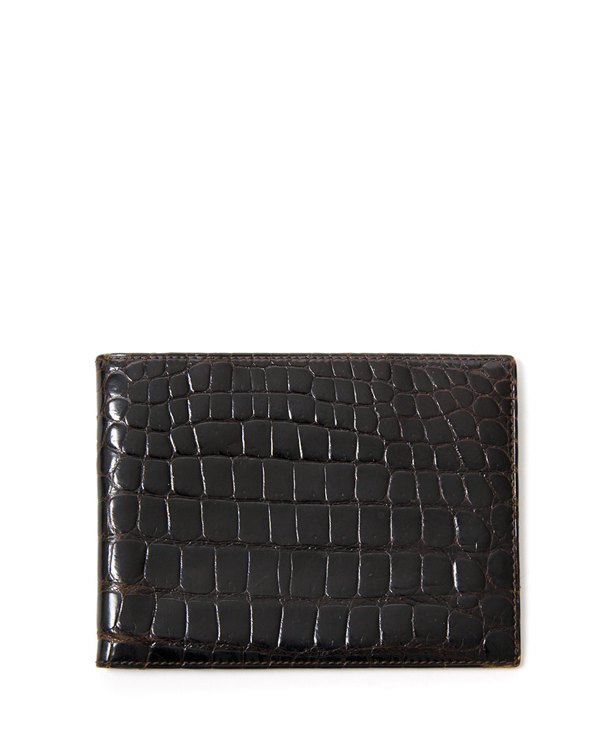 Delvaux Croco Wallet authentic secondhand safe online shopping webshop fashion style LabelLOV Antwerp Belgium high end luxury labels brand designer