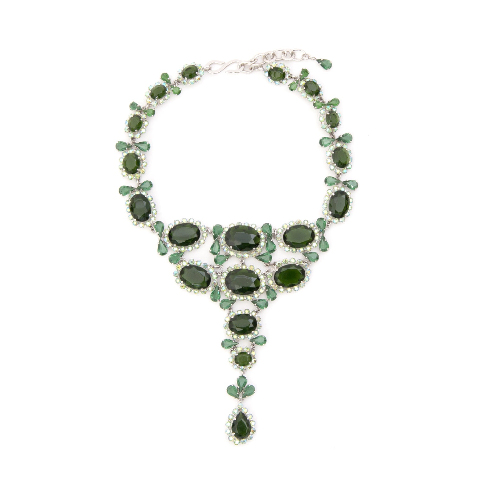 Christian Dior Emerald Statement Necklace designer luxury Dior vintage LabelLov tweedehands merken