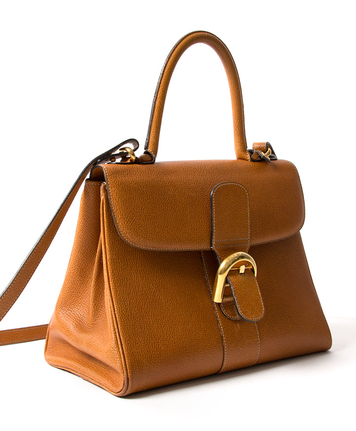 Delvaux Brillant Cognac tweedehands authentiek veilig online shoppen winkelen mode stijl LabelLOV Antwerpen België designer ontwerper luxe luxemerken
