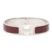 buy online secondhand silver Hermès Clic Clac dark red best price