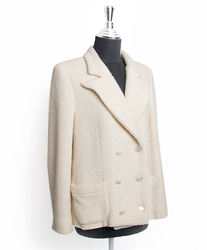 buy safe online at the right price chanel white tweed blazer online shop labellov designer vintage secondhand