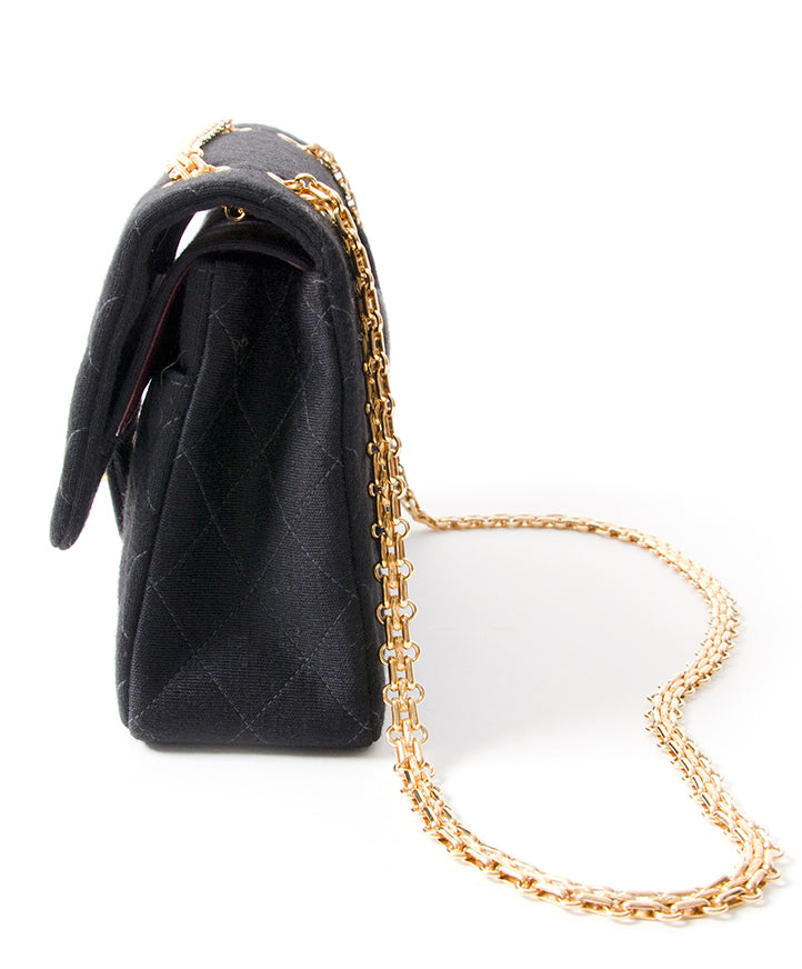 Chanel Medium Classic Flapbag in Fabric safe online shopping webshop fashion style LabelLOV Antwerp Belgium high end luxury labels brand designer