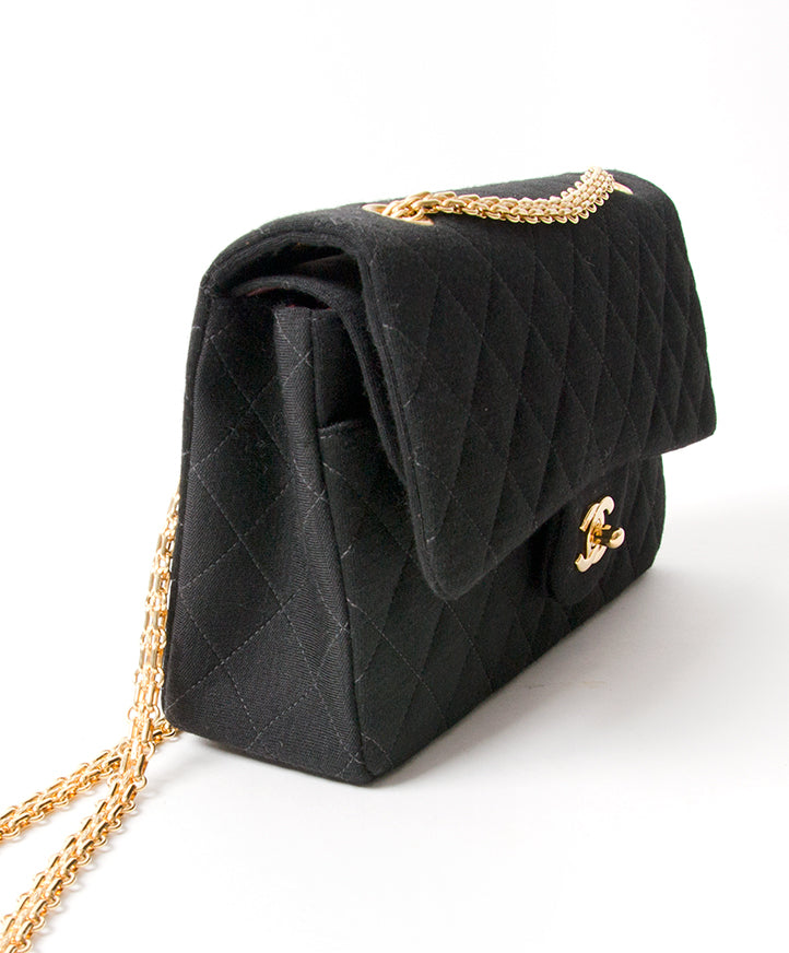 Chanel Medium Classic Flapbag in Fabric safe online shopping webshop fashion style LabelLOV Antwerp Belgium high end luxury labels brand designer
