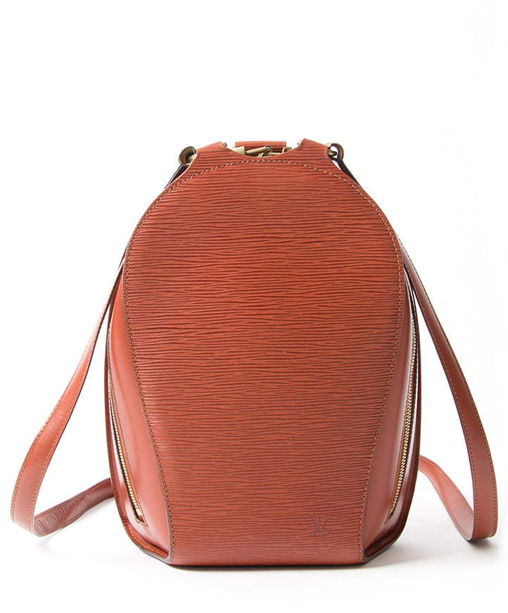 louis vuitton brown epi backpack in brown epi leather best price secondhand