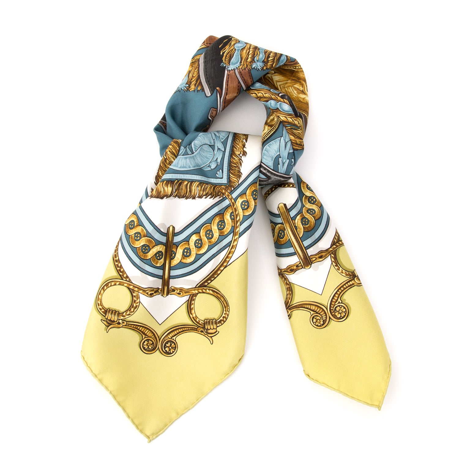 shop safe online seconde hand Hermes Carre de soie Brides de Cour