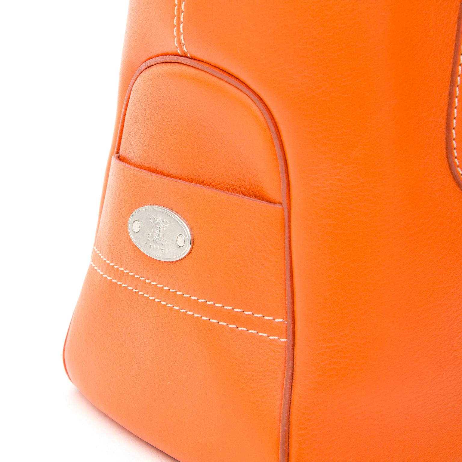 koop veilig online tweedehands oranje celine top handle tas aan de beste prijs webshop labellov
