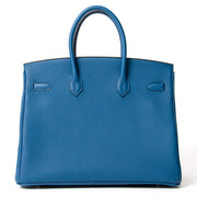 2015 hermes birkin bleu de galice 35 cm togo leather
