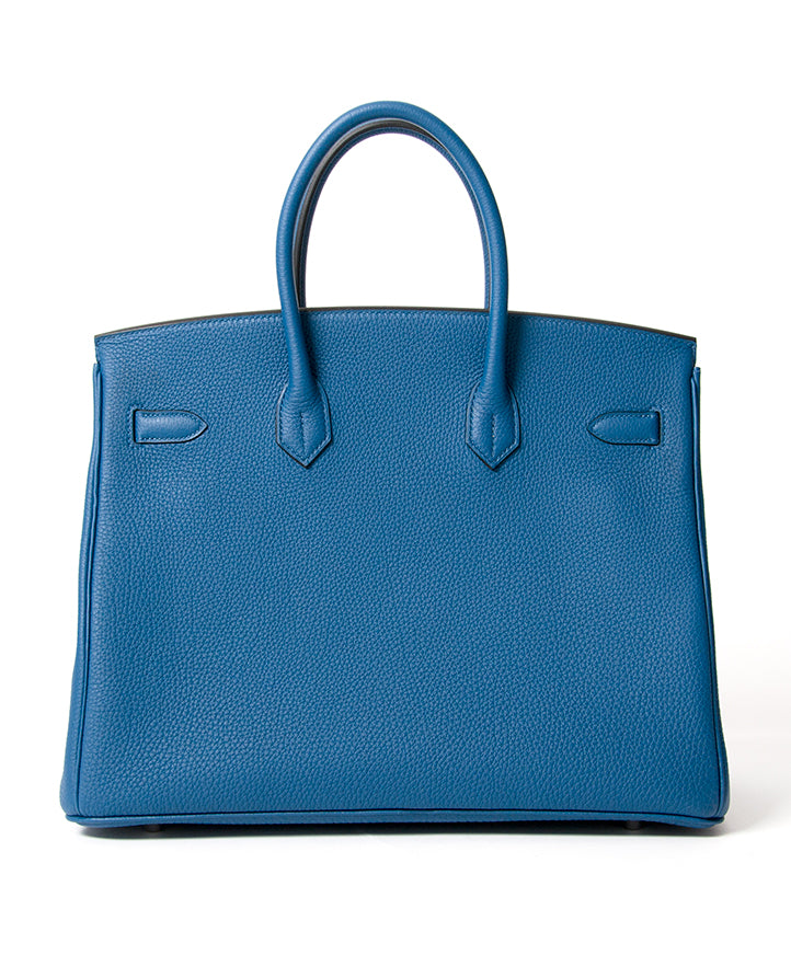 2015 hermes birkin bleu de galice 35 cm togo leather