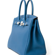 online tweedhands hermes birkin bleu de galice bij e shop labellov vintage hermes handtassen