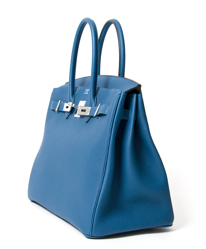online tweedhands hermes birkin bleu de galice bij e shop labellov vintage hermes handtassen