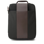 This Delvaux suitcase in black canvas is the perfect refined travel company. The interior of the suitcase is covered with original Delvaux blue design. On the inside you find two extra zipper closures for personal goods and ribbons to hold your clothe