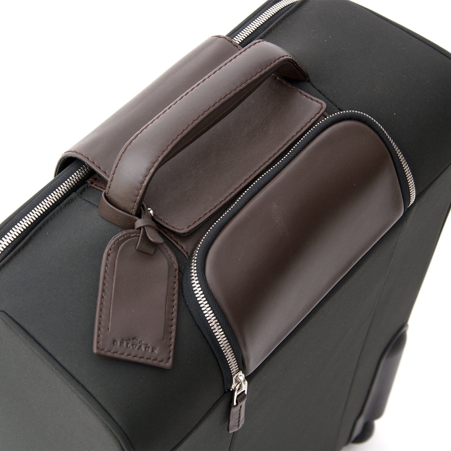 Delvaux Airess Upright 55 Canvas travel trolley tweedehands valise