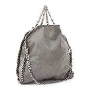 acheter en ligne seconde main sac a main Stella Mccartney Gray Shaggy Deer Fold Over Tote