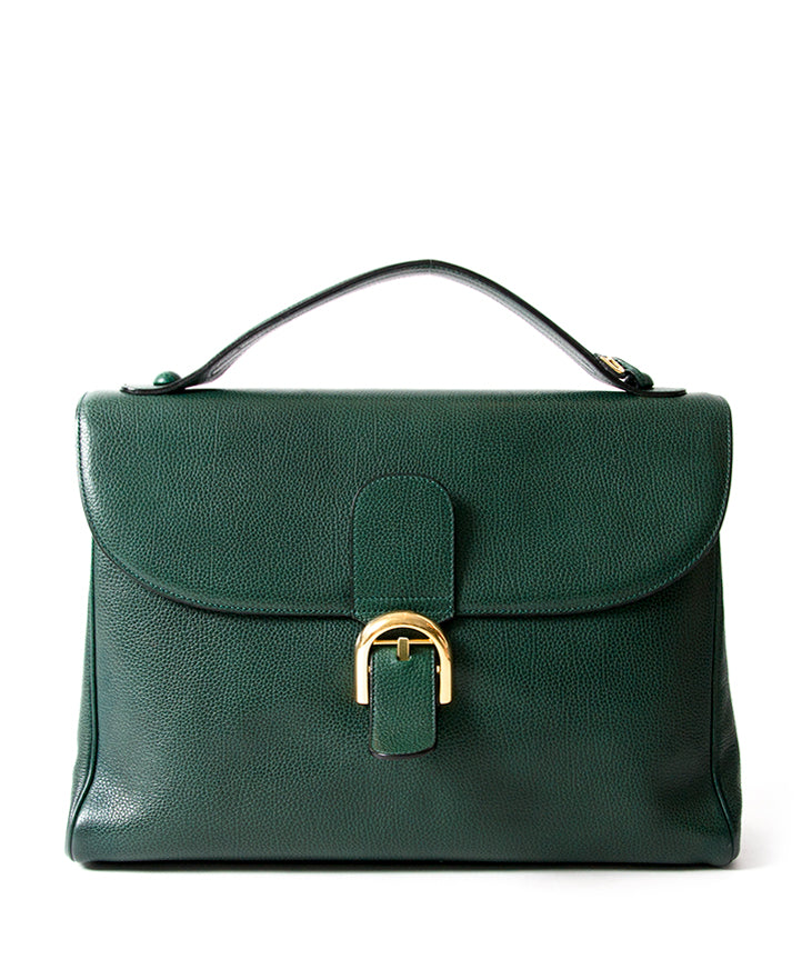 Koop velig online tweedehands groen Delvaux boekentas aan de beste prijs online webshop labellov