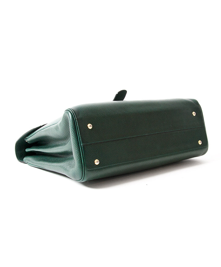 Koop velig online tweedehands groen Delvaux aktetas in perfecte staat aan de beste prijs online webshop labellov